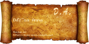 Dósa Anna névjegykártya