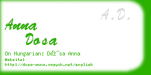 anna dosa business card